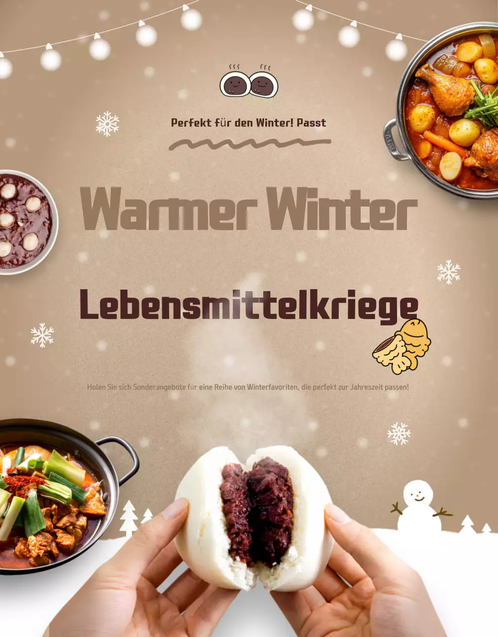 Beige Cosy Winter Food Promotion