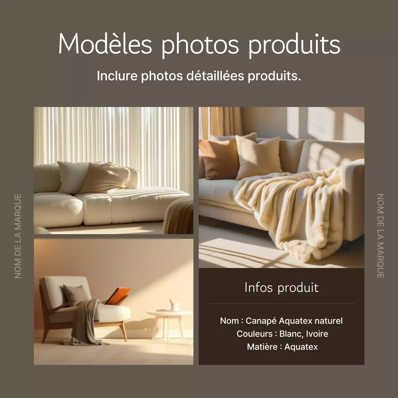 Promouvoir une marque moderne de couleur beige