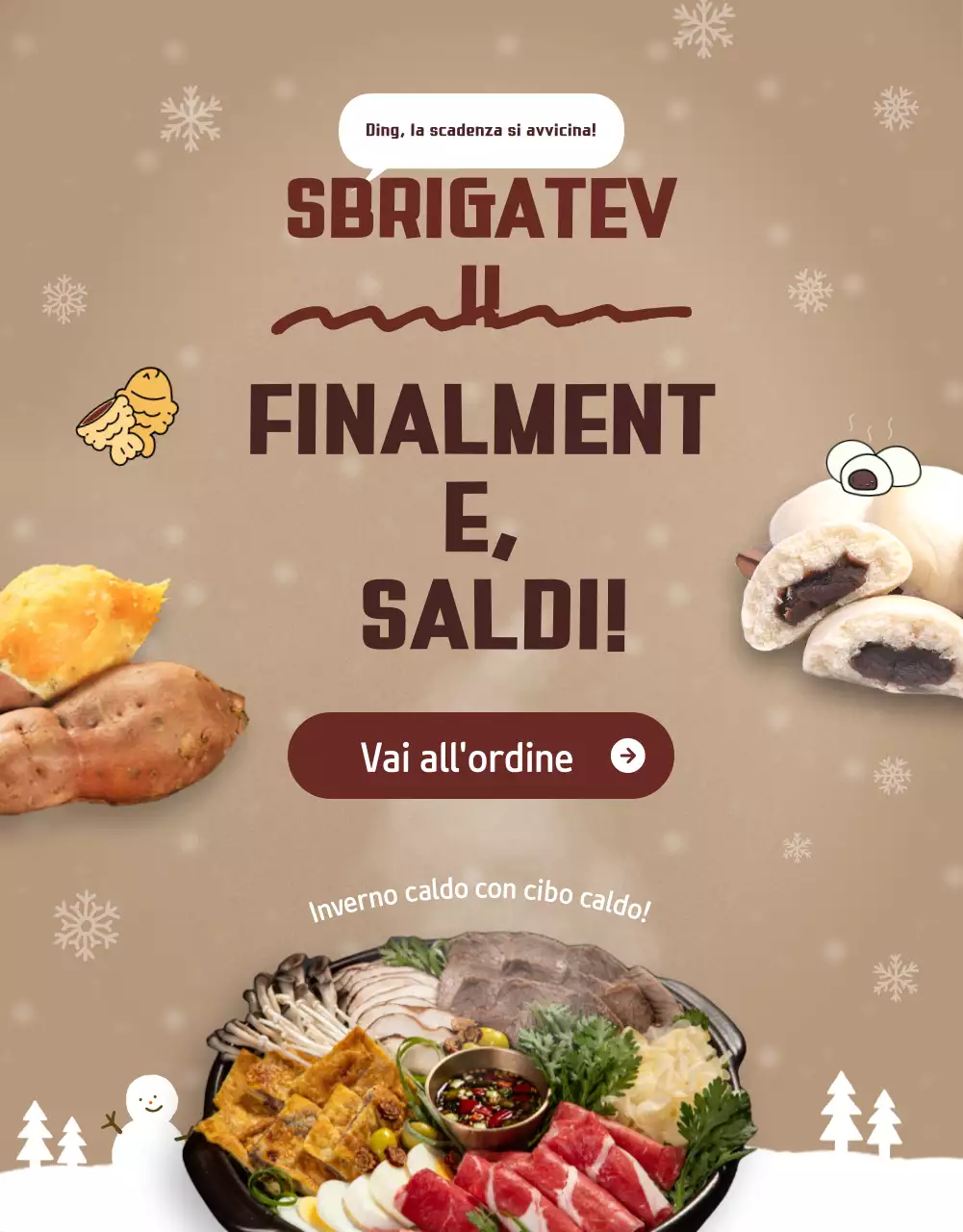 Promozione alimentare invernale beige