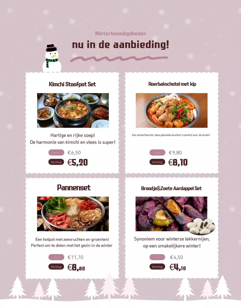 Beige Knusse Wintervoedselpromotie