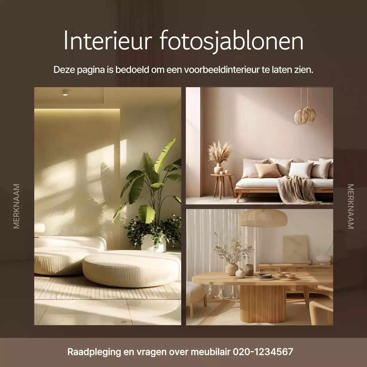 Een beige modern merk promoten
