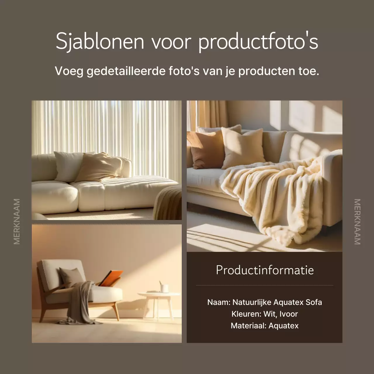 Een beige modern merk promoten