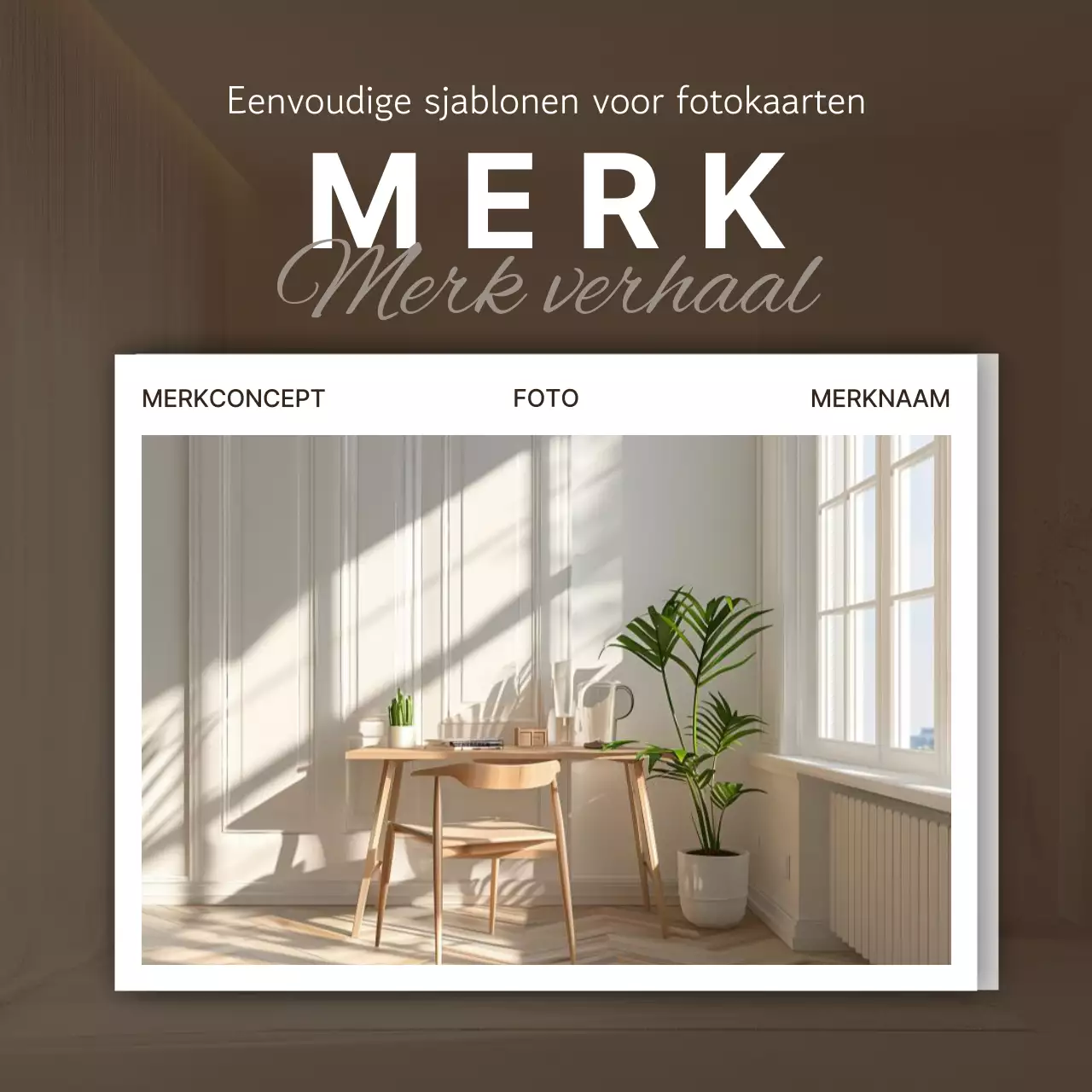 Een beige modern merk promoten