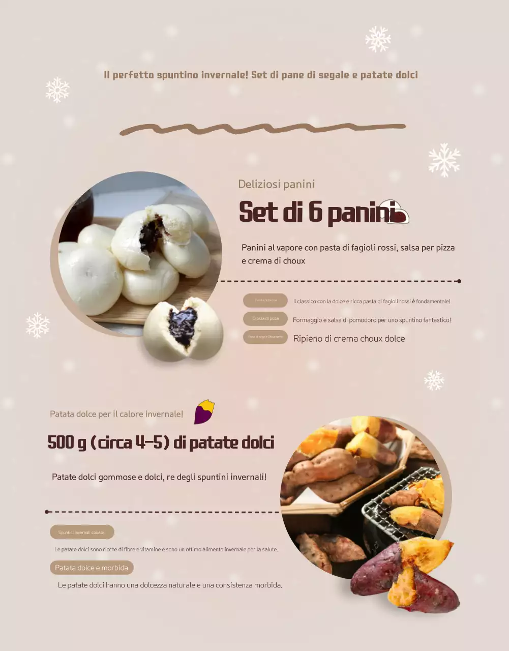 Promozione alimentare invernale beige