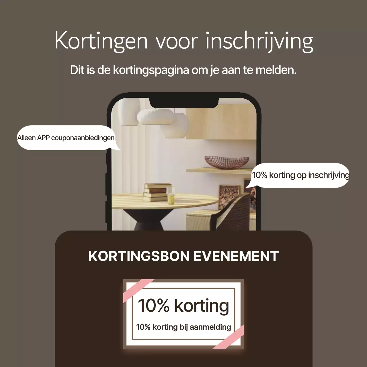 Een beige modern merk promoten