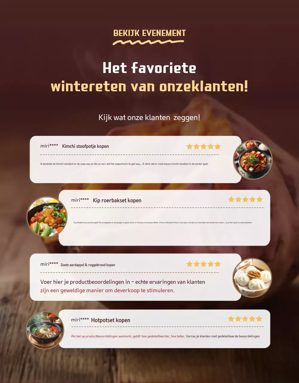 Beige Knusse Wintervoedselpromotie