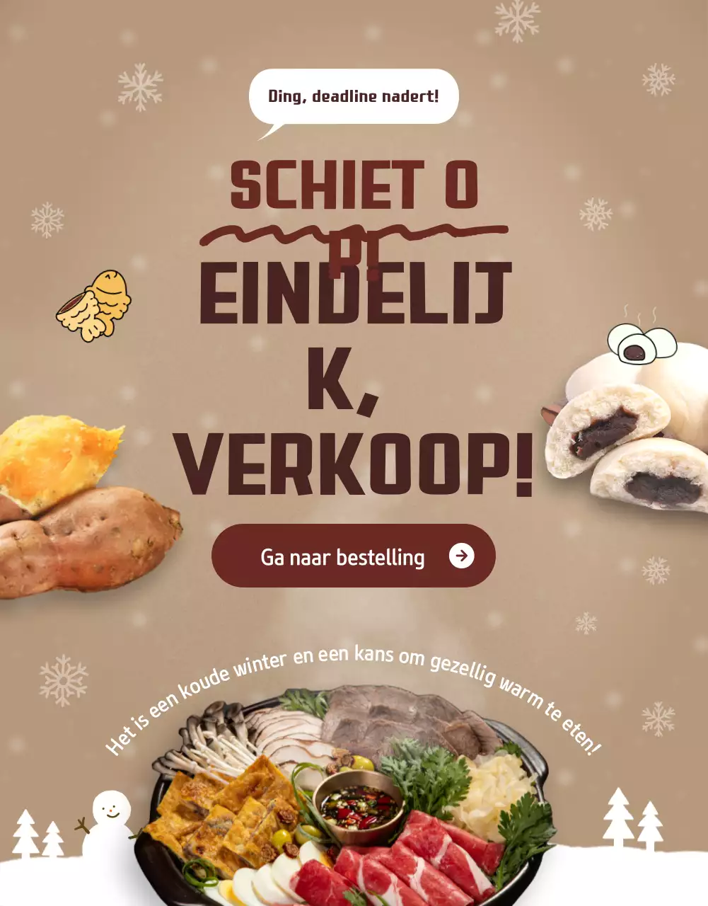 Beige Knusse Wintervoedselpromotie