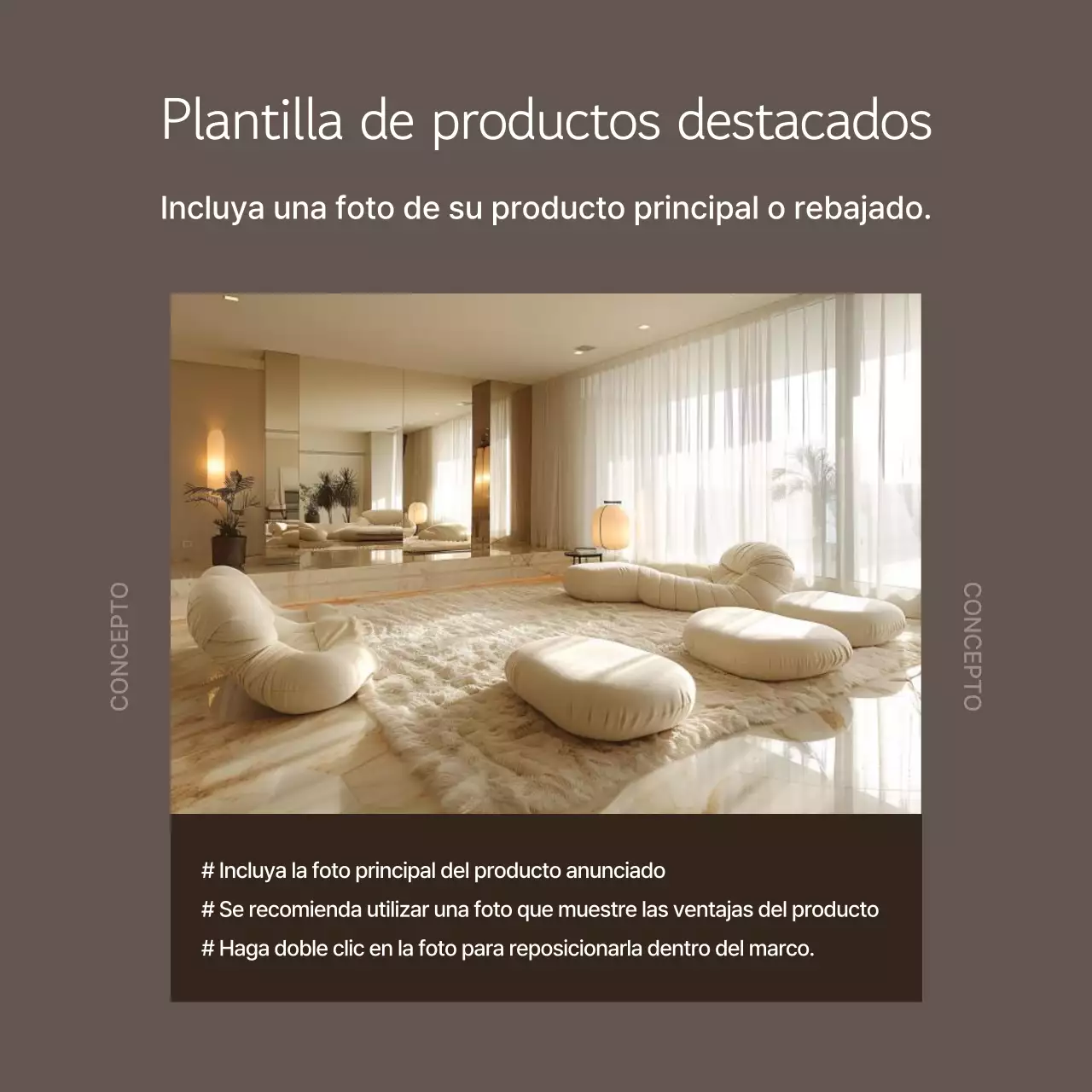 Promover una marca moderna de color beige