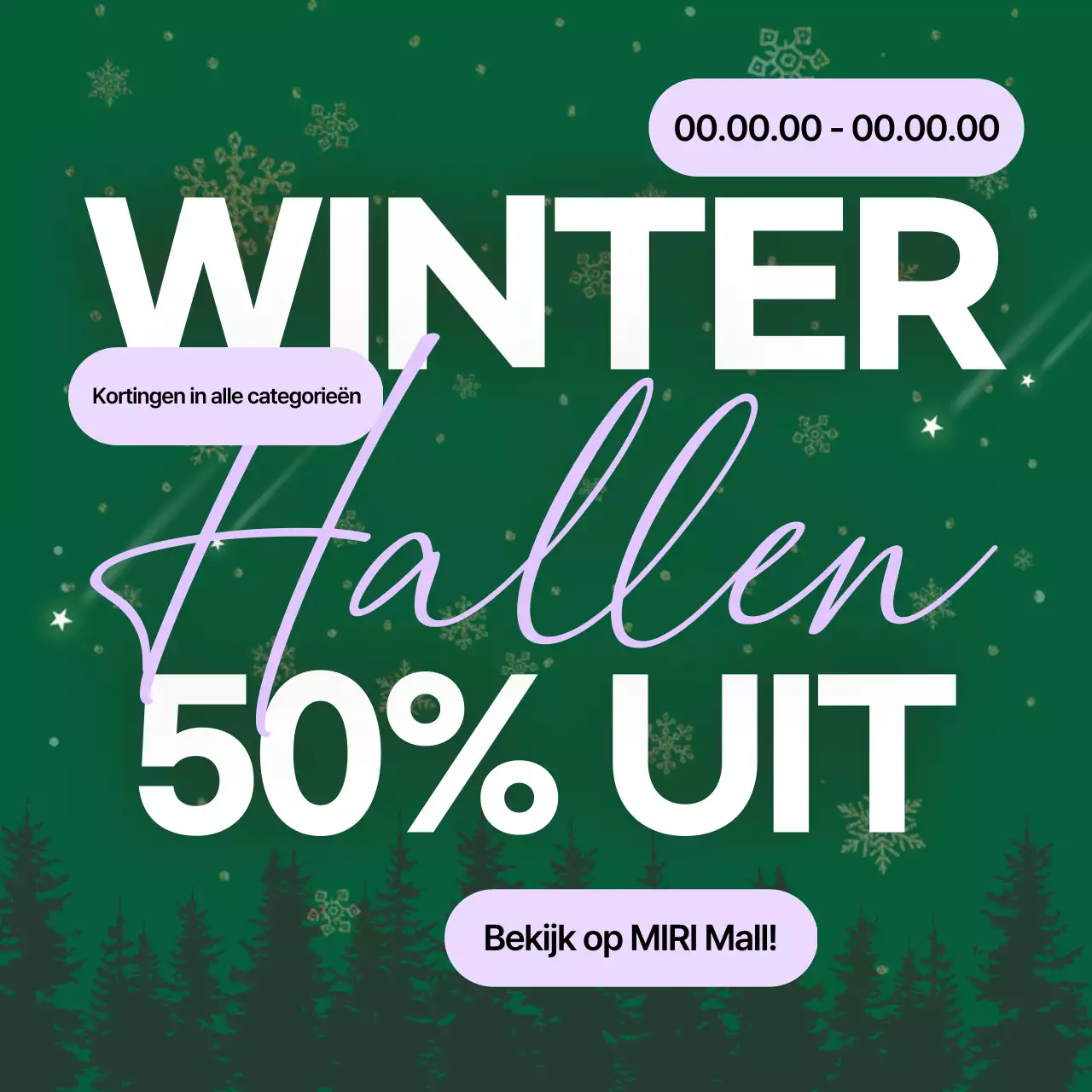 Green Modern Winter Uitverkoop