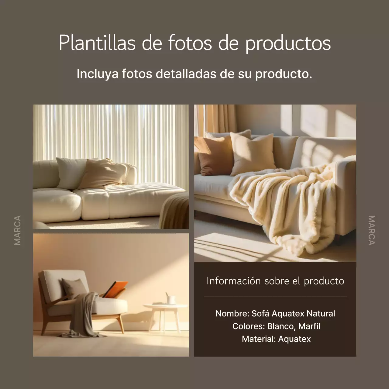 Promover una marca moderna de color beige