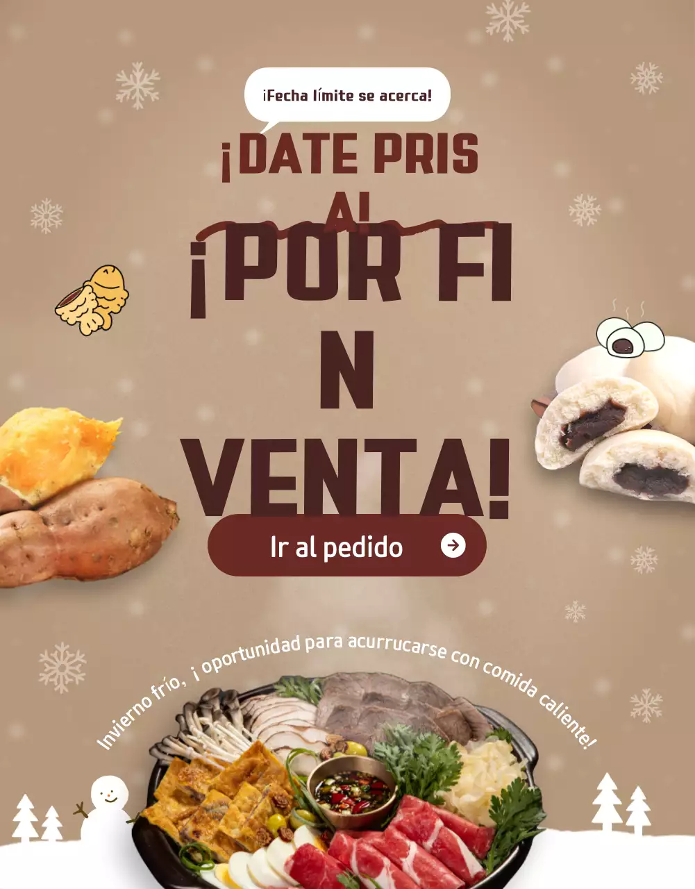 Beige Cosy Winter Food Promotion