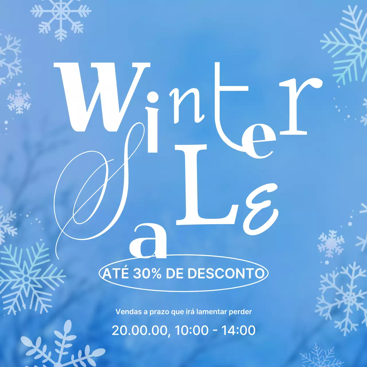 Promover uma venda de inverno moderna em azul claro