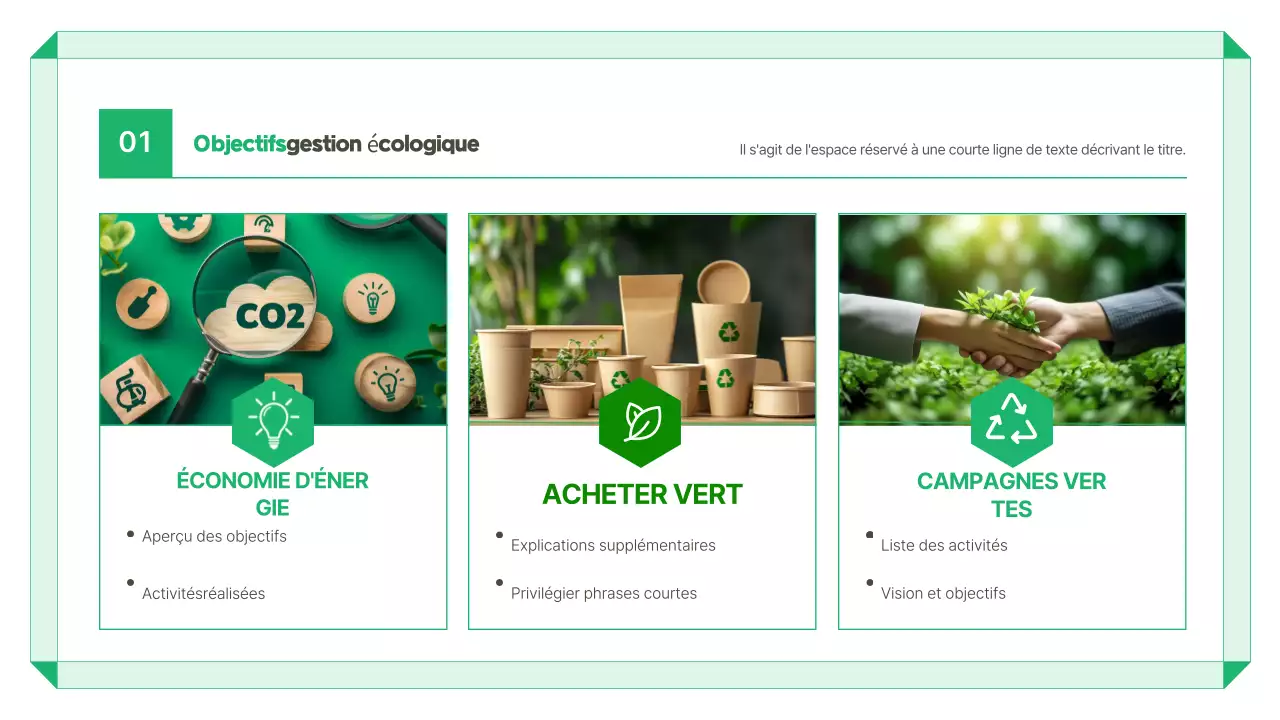 Rapport sur l'environnement vert et moderne