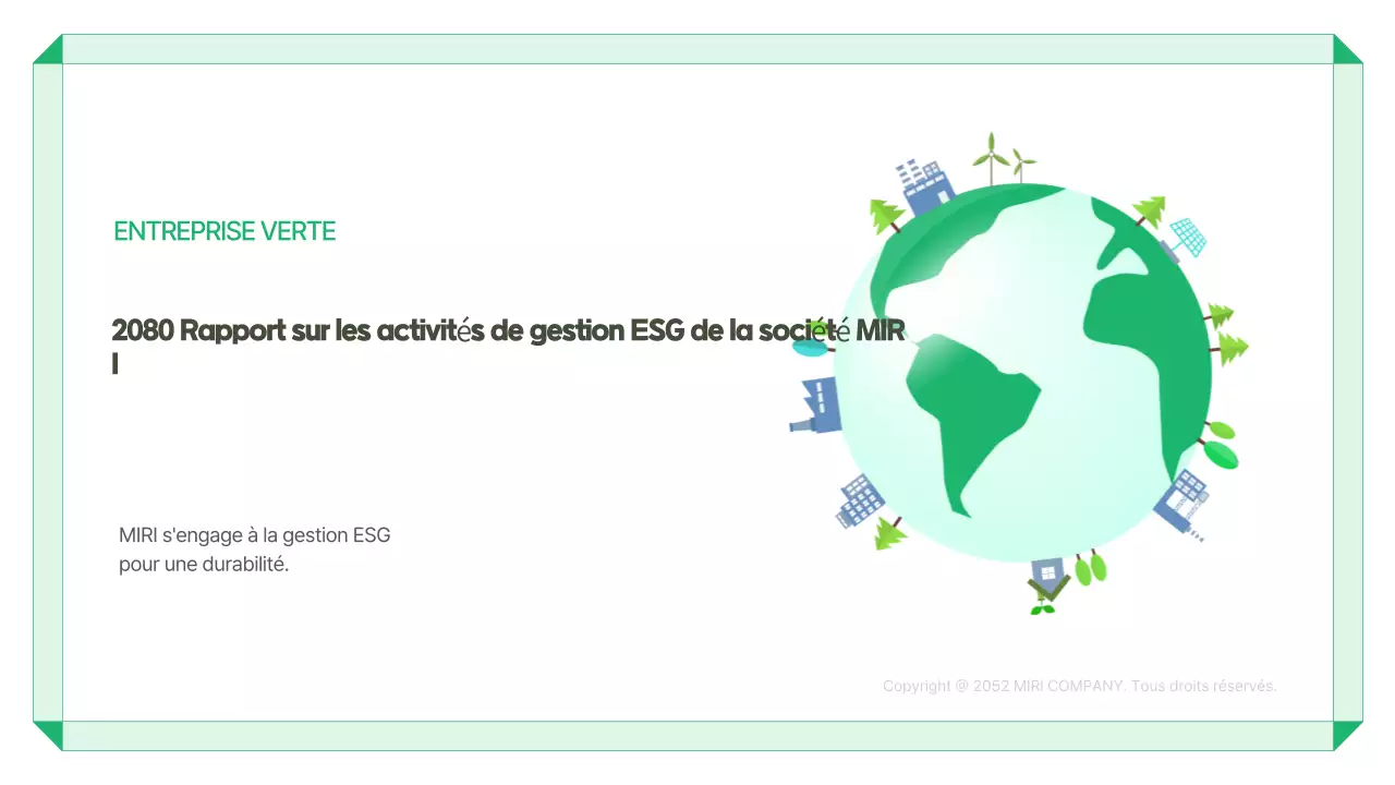 Rapport sur l'environnement vert et moderne