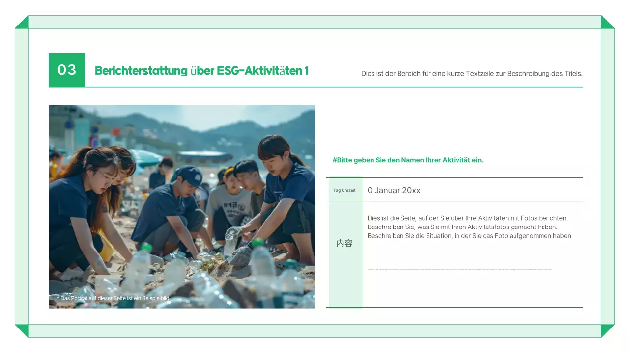 Grüner moderner Umweltbericht