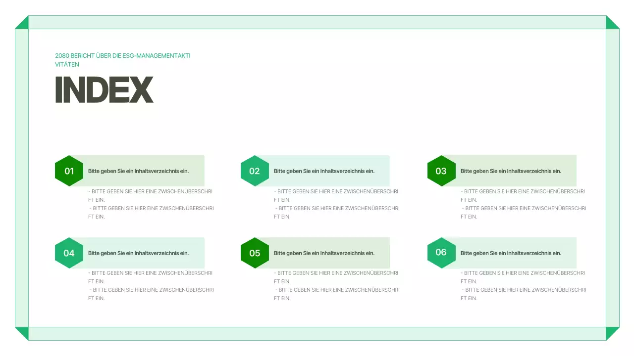 Grüner moderner Umweltbericht