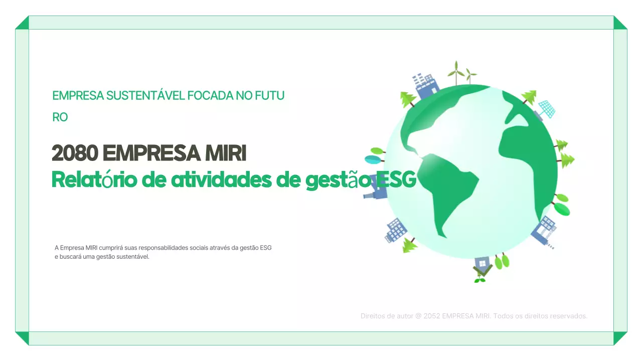 Relatório sobre o ambiente verde e moderno
