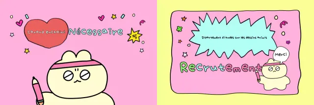 Rassemblement de dessins animés jaunes et mignons