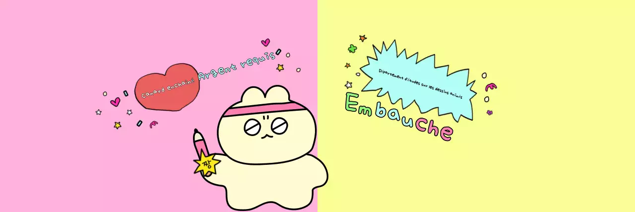 Rassemblement de dessins animés jaunes et mignons