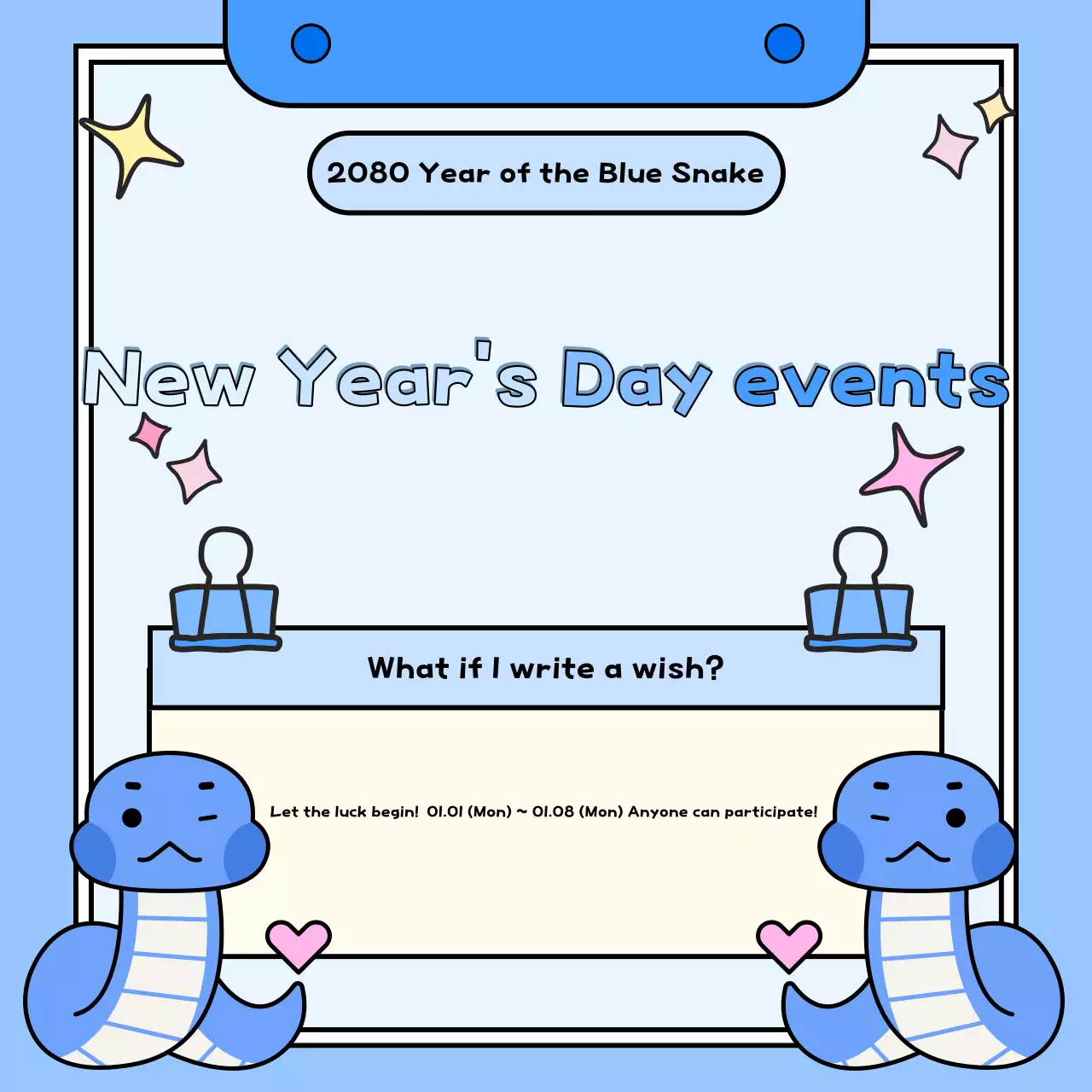 Carrossel do Instagram do evento Blue Simple New Year