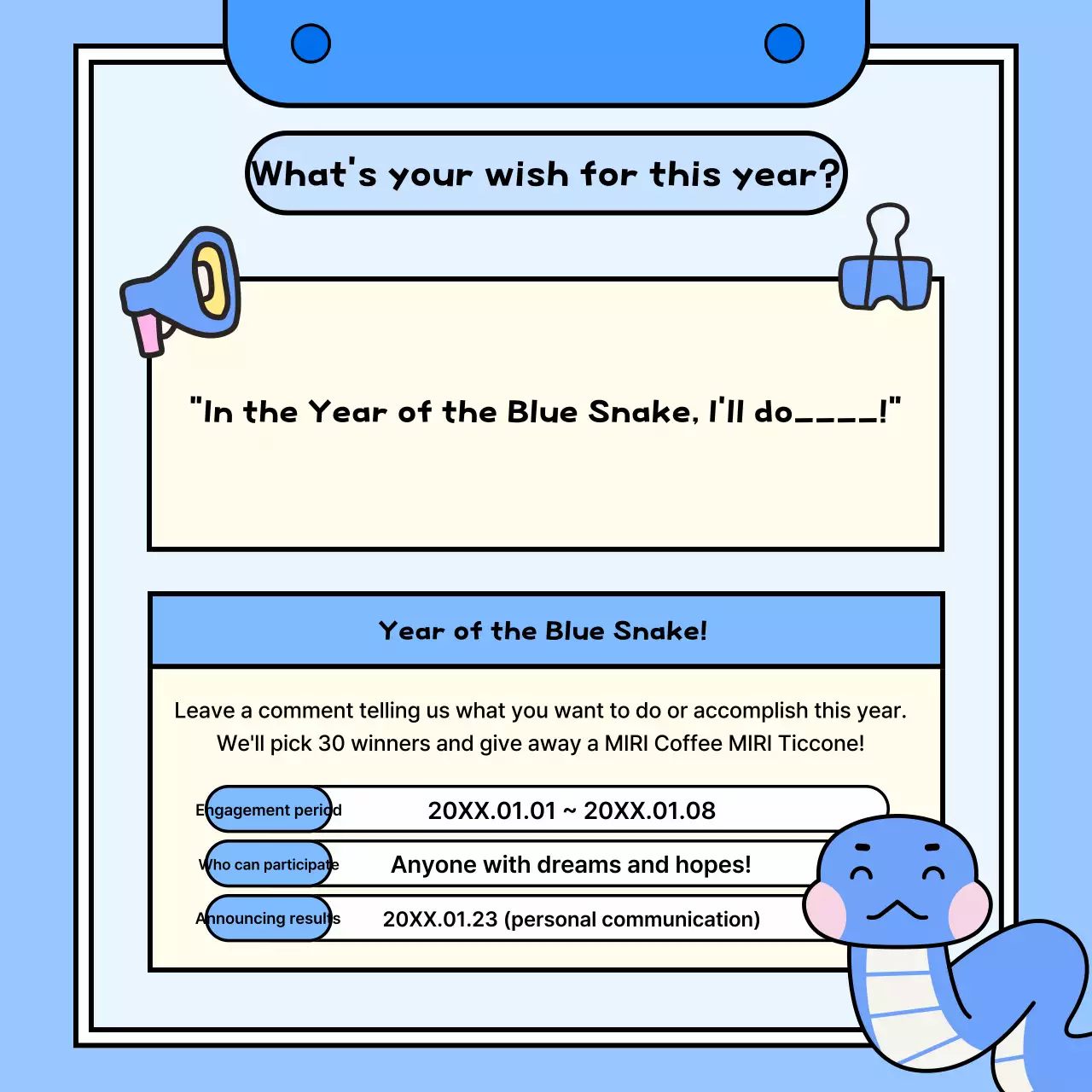 Carrossel do Instagram do evento Blue Simple New Year