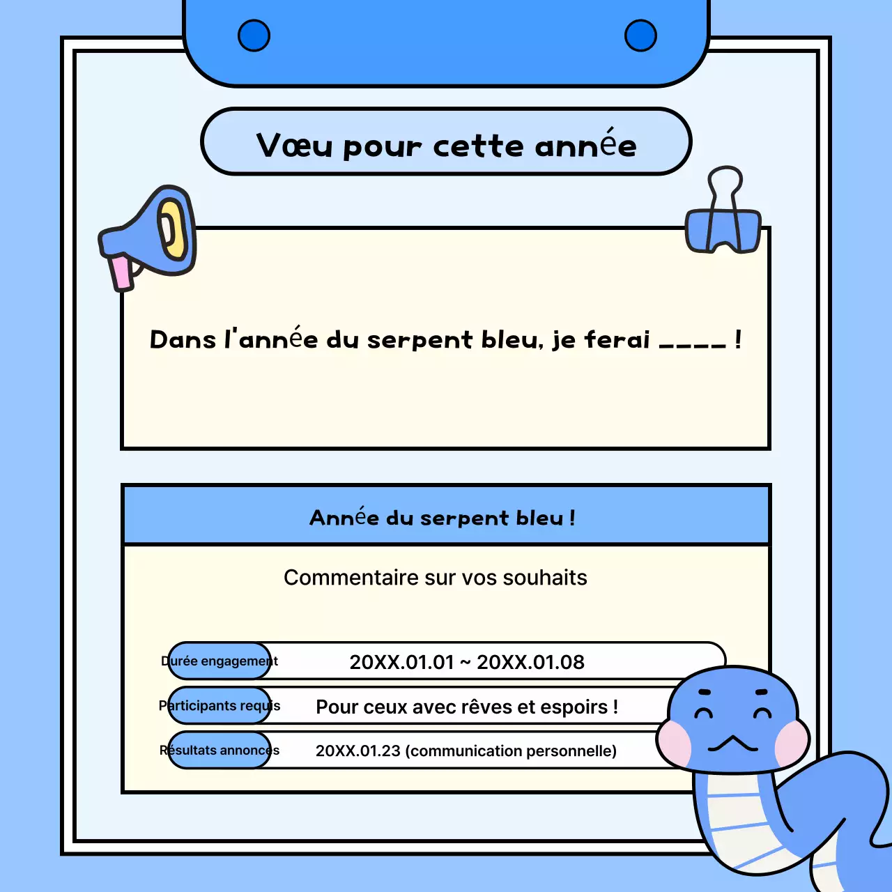 Événements du Nouvel An en bleu clair