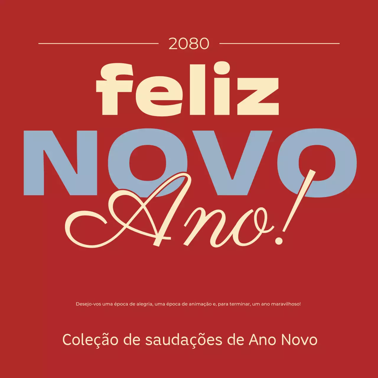 Celebração de Ano Novo vermelha e simples