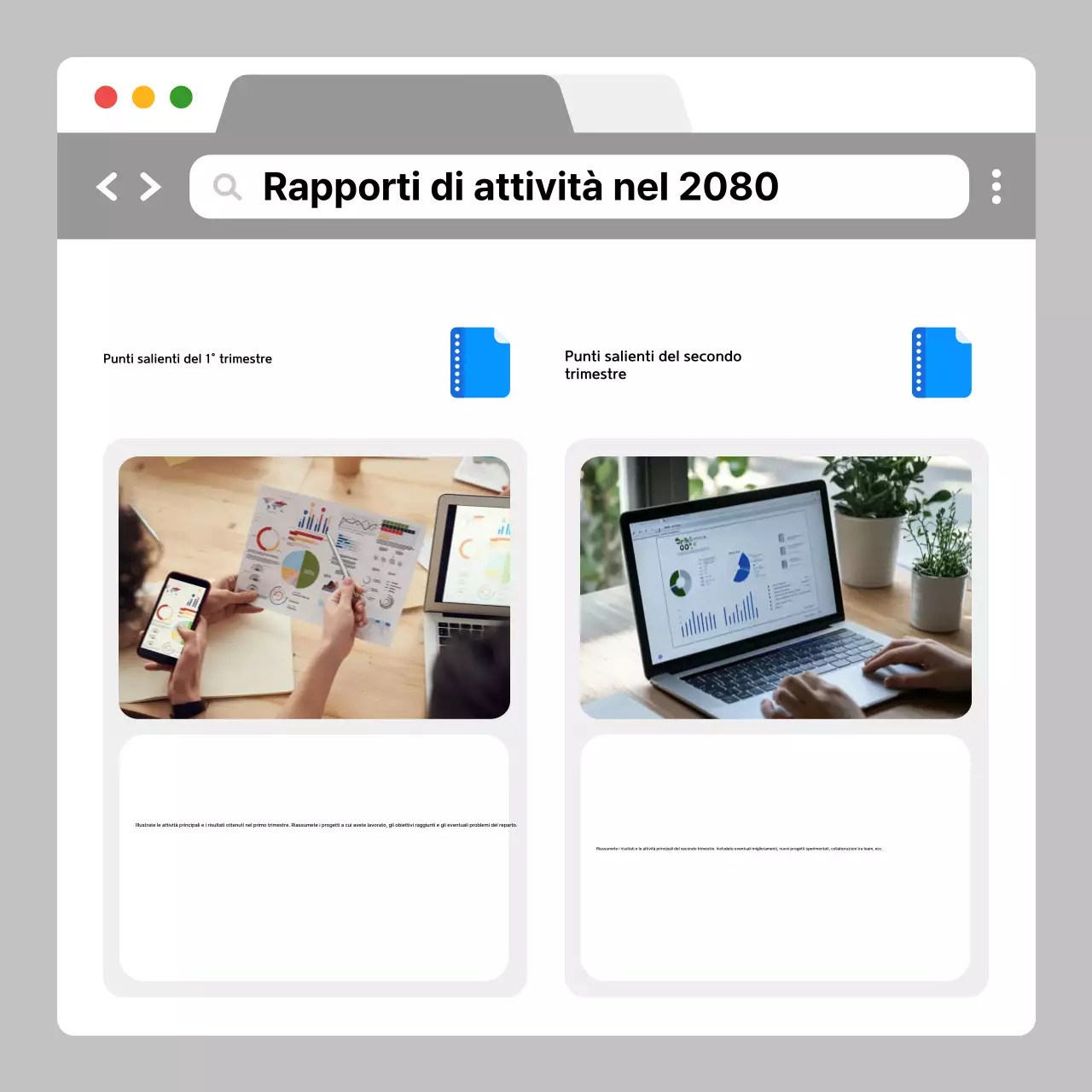 Analizzare il rapporto aziendale grigio moderno
