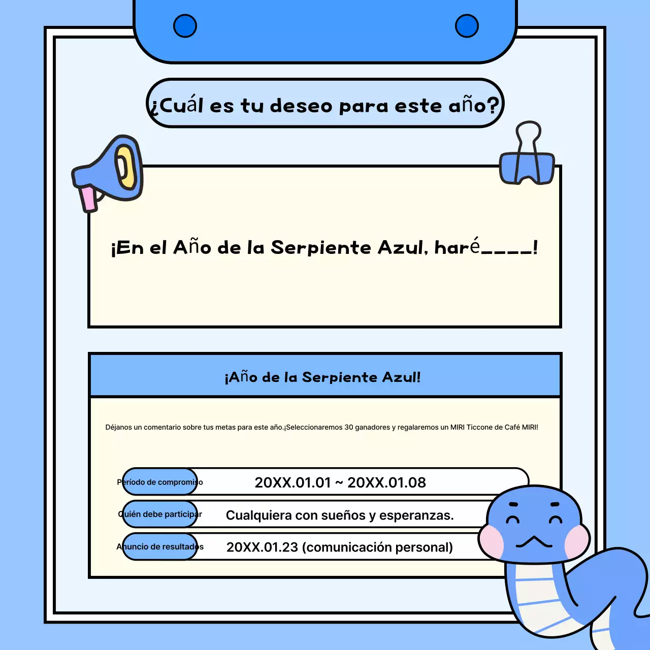 Eventos de Año Nuevo en azul claro