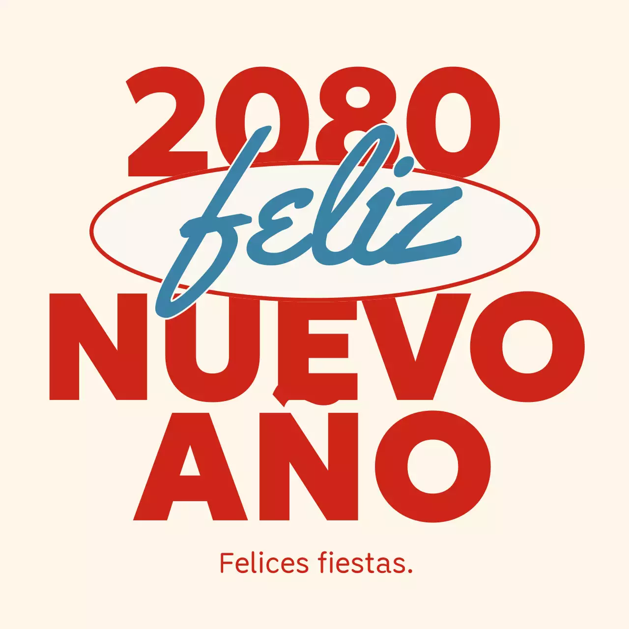 Red Simple Celebración de Año Nuevo