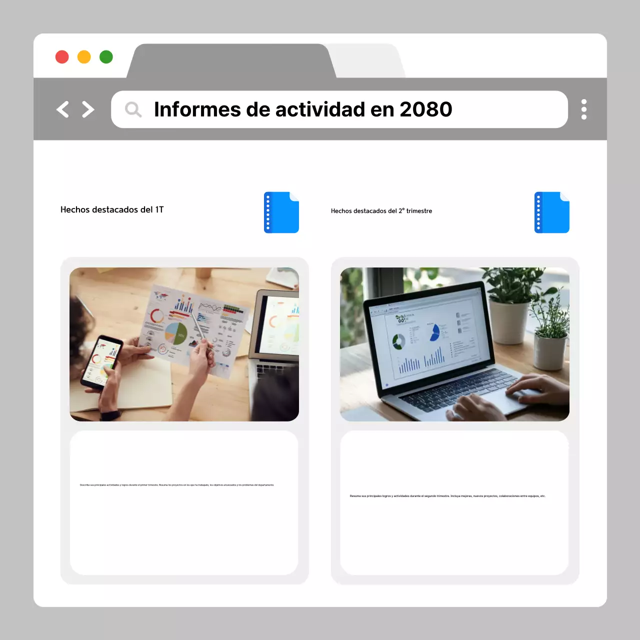 Analizar el informe de la empresa moderna gris