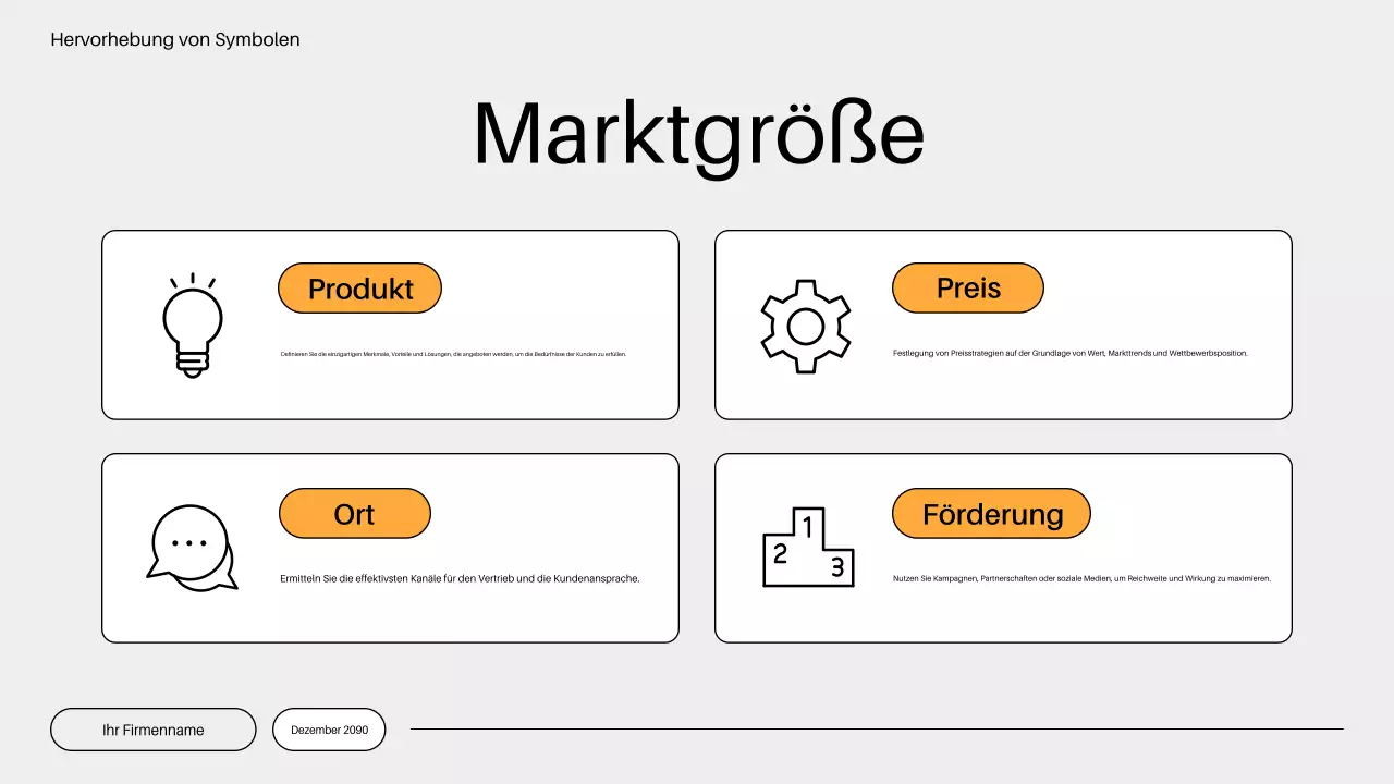 orangefarbener minimalistischer Markteinführungsplan
