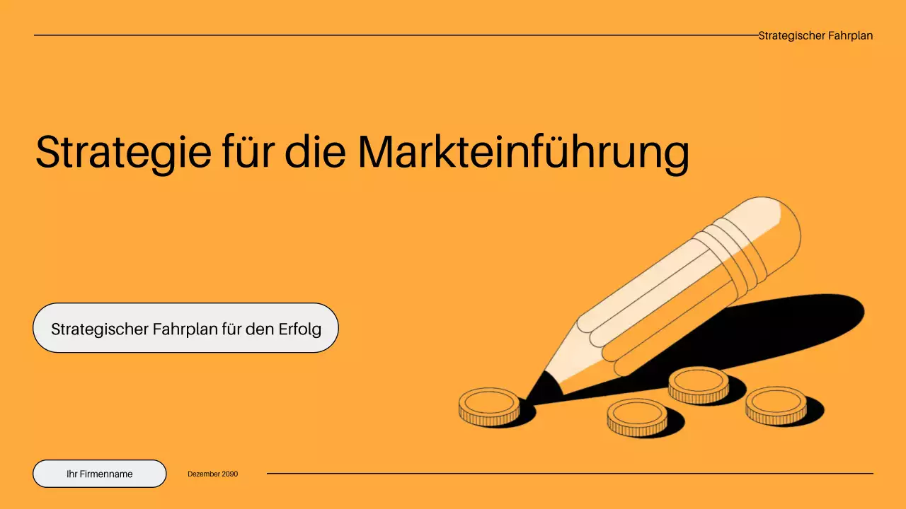 orangefarbener minimalistischer Markteinführungsplan