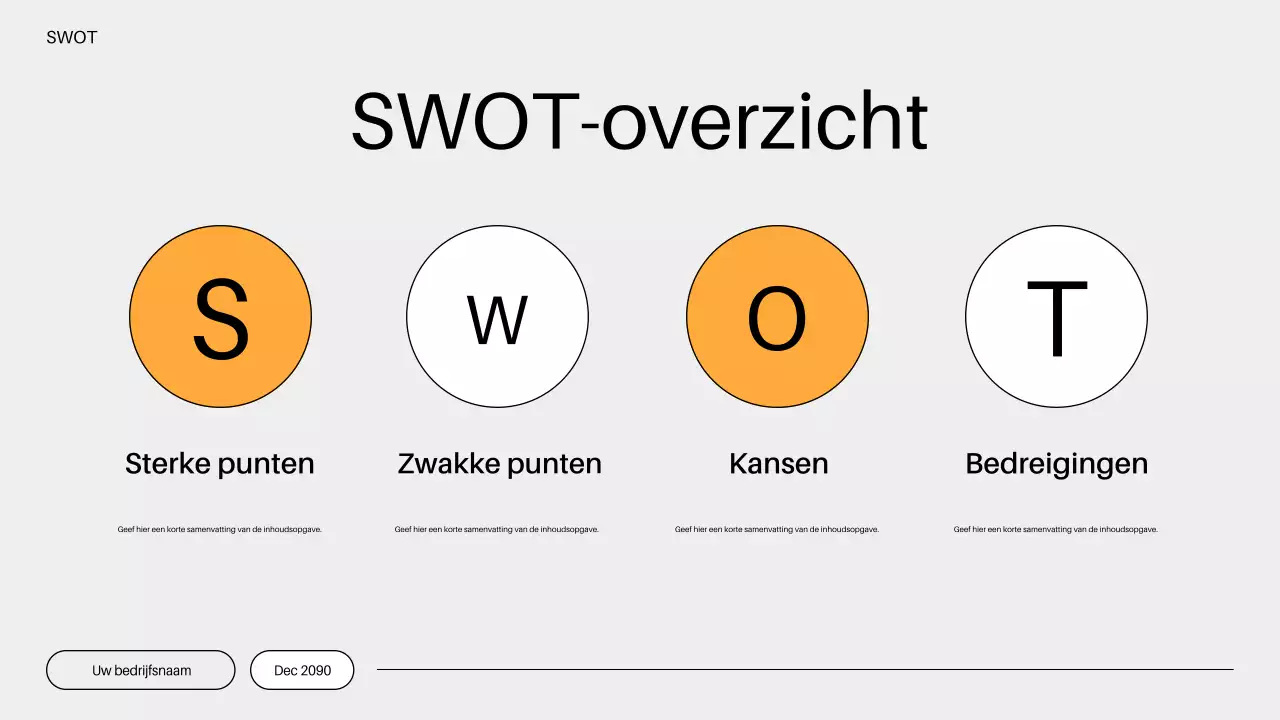 oranje minimalistisch go to market plan