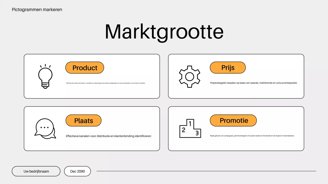 oranje minimalistisch go to market plan
