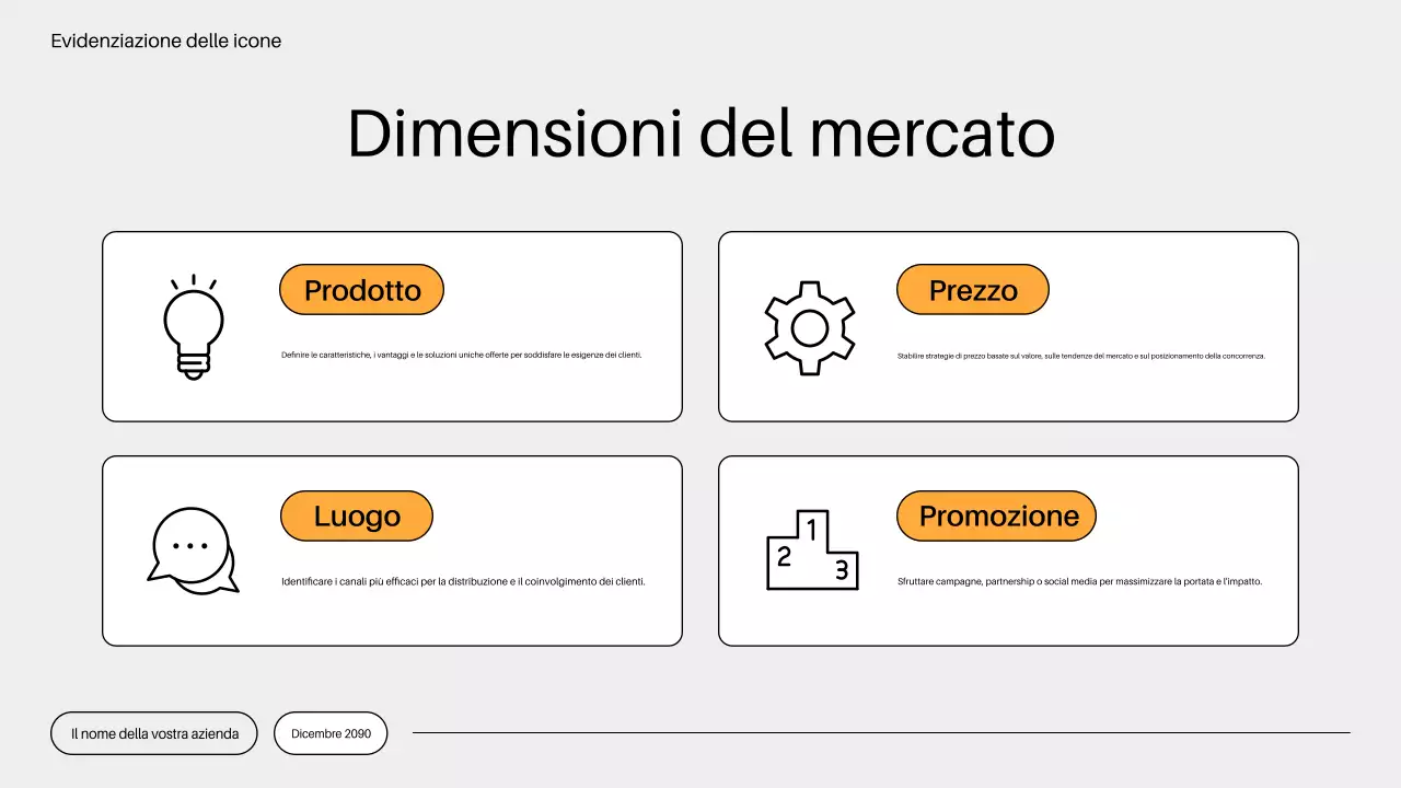 piano di mercato minimalista arancione
