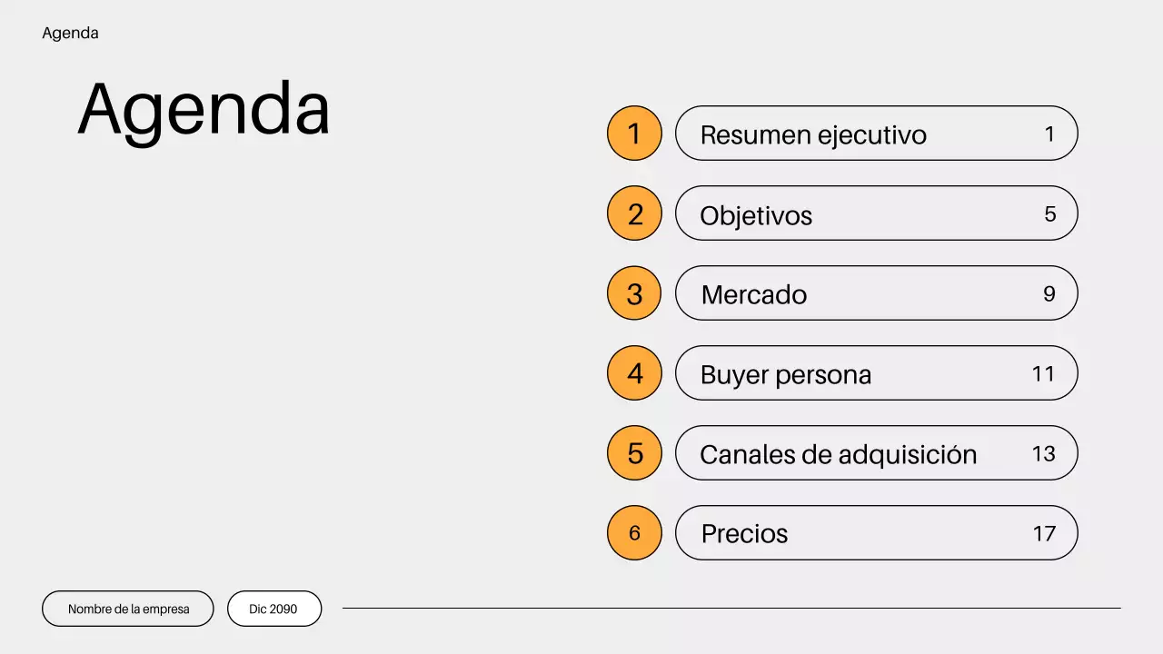 plan de comercialización minimalista naranja