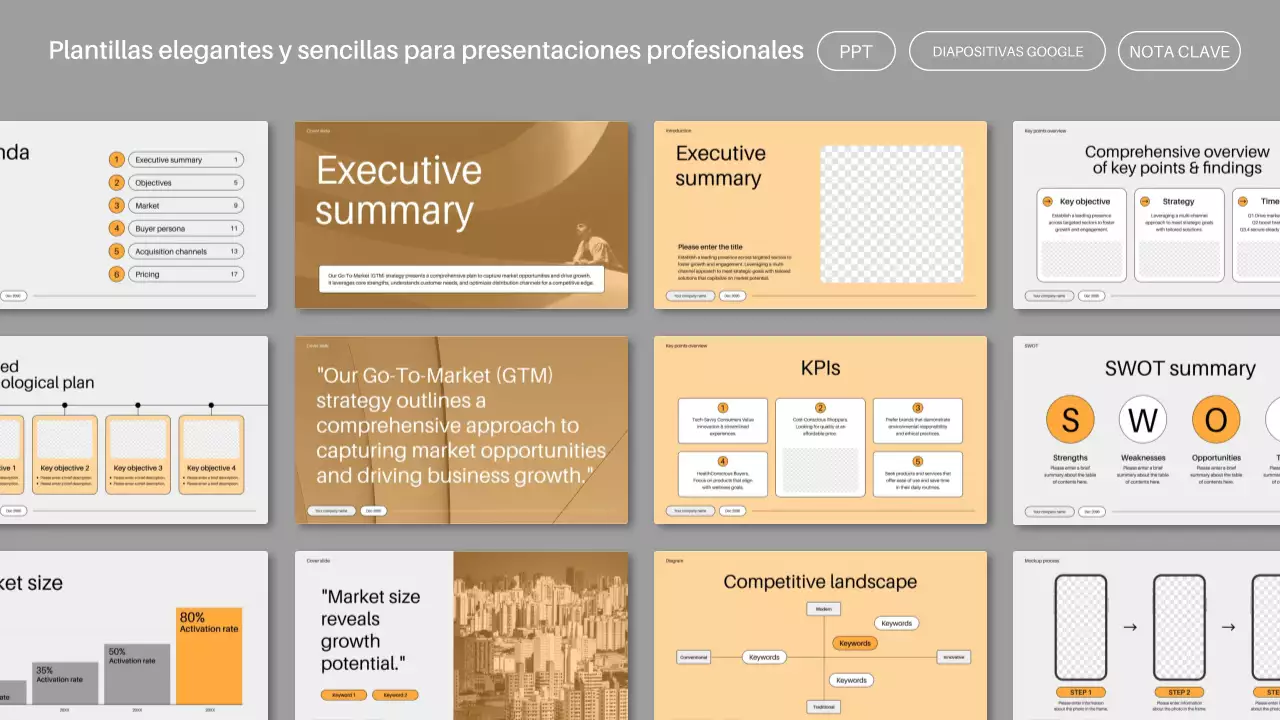 plan de comercialización minimalista naranja