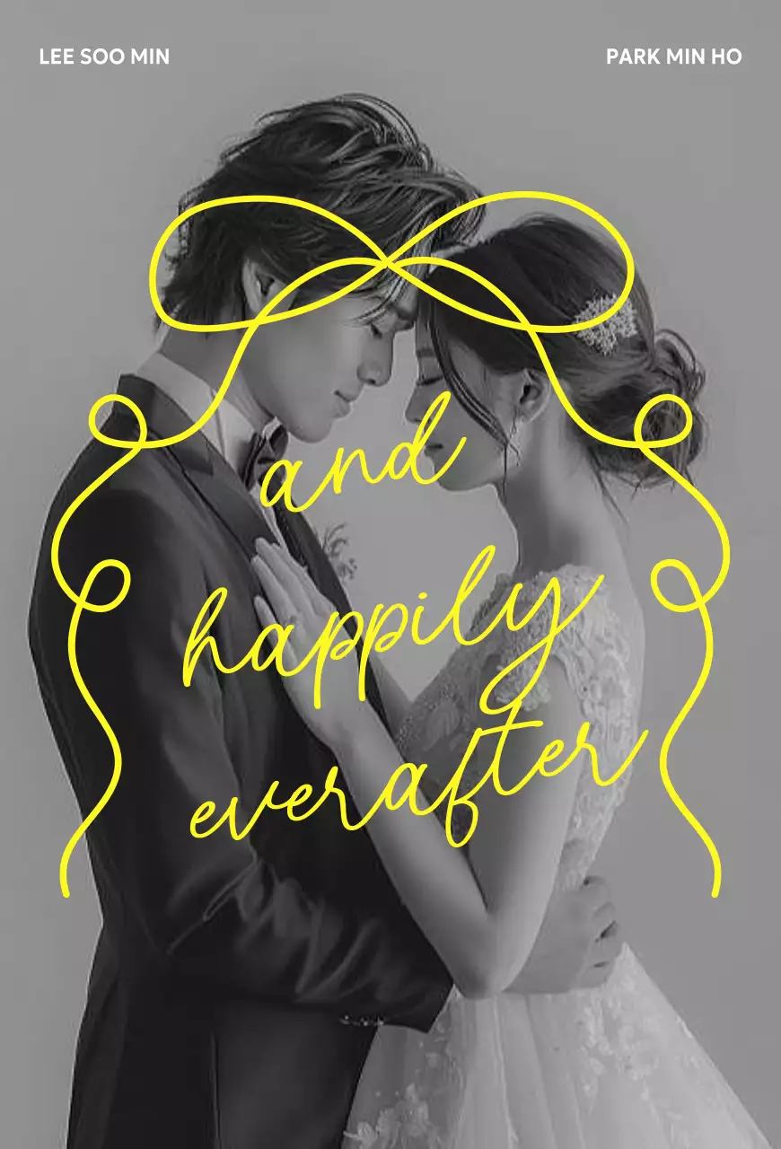 흑백 클래식 결혼 초대장