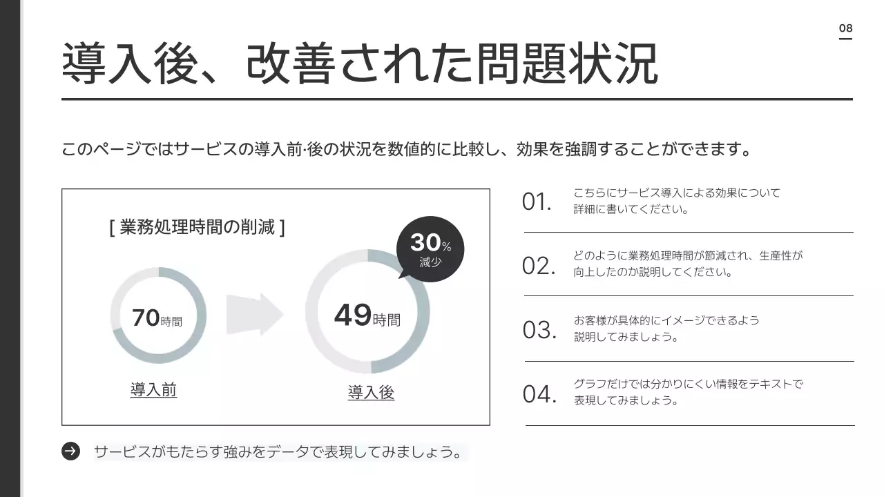 白黒 シンプル ビジネス 提案書 プレゼンテーション