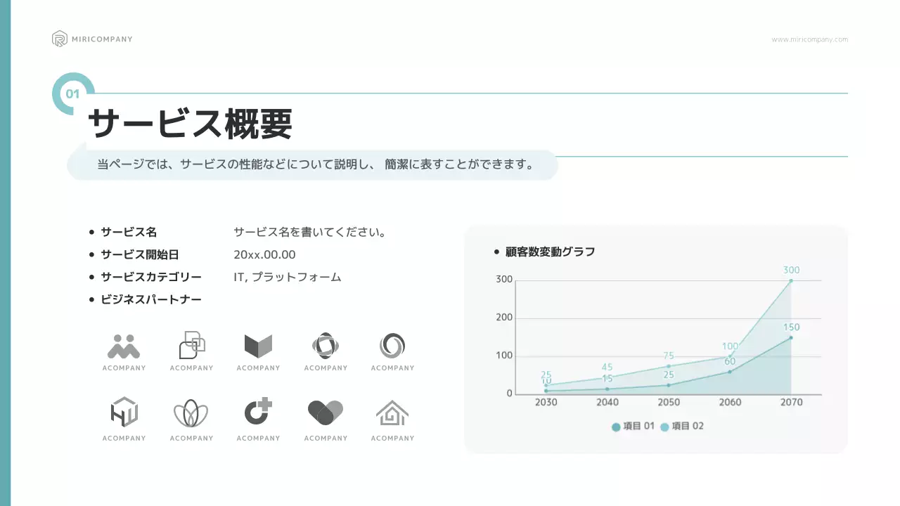 青 シンプル ビジネス 提案書 プレゼンテーション