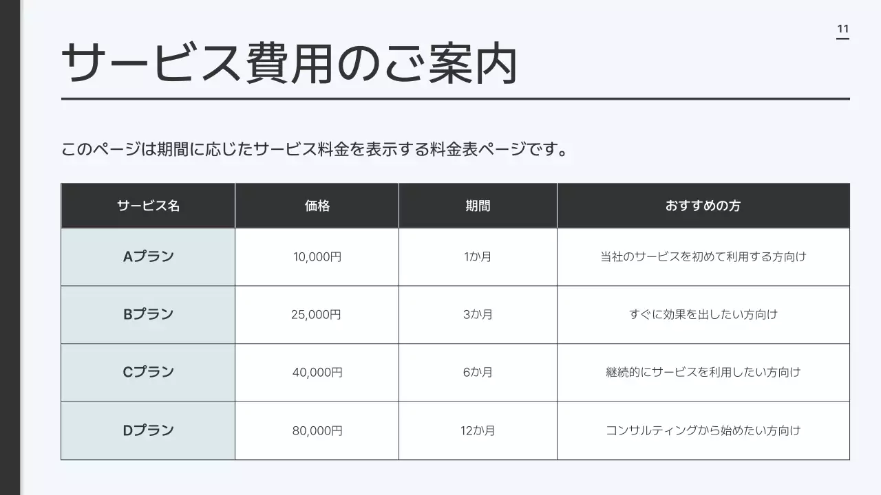 白黒 シンプル ビジネス 提案書 プレゼンテーション