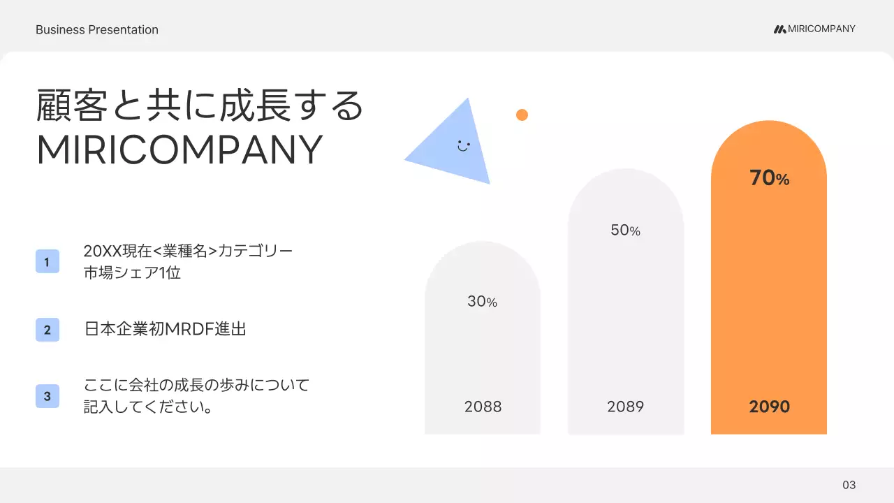 オレンジ シンプル 会社説明会 プレゼンテーション