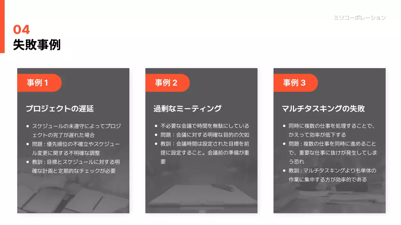 黒 モダン 研修 企画書 プレゼンテーション