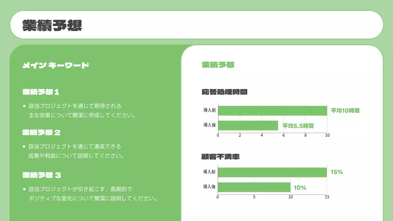 緑 シンプル ビジネス 提案書 プレゼンテーション
