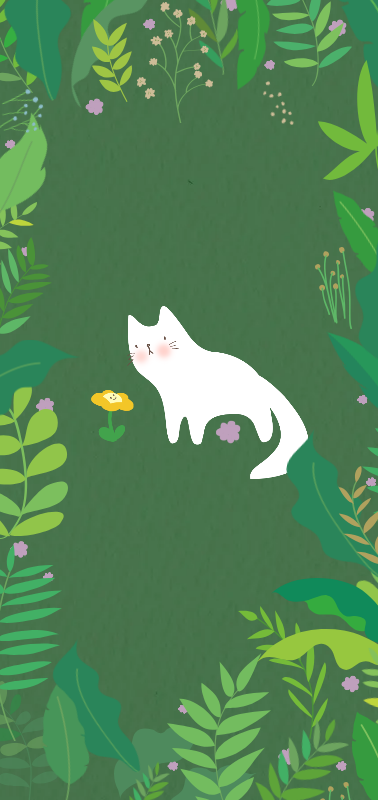 Green Nature Cat Invitation Wallpaper