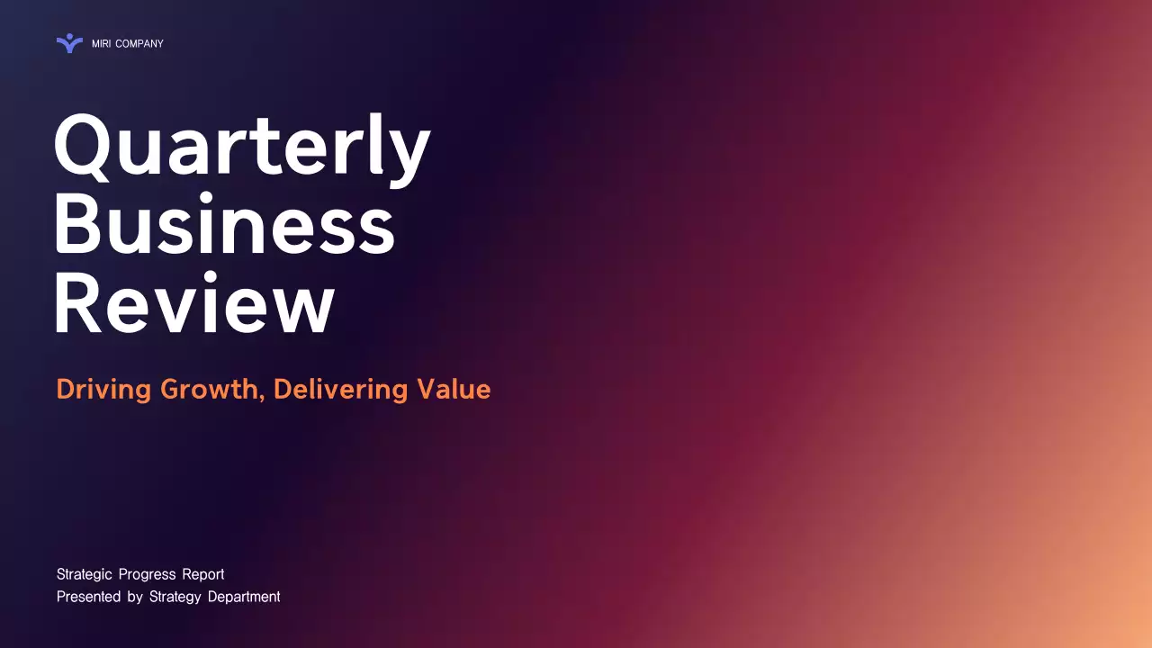 Navy Professional Business Report Presentation