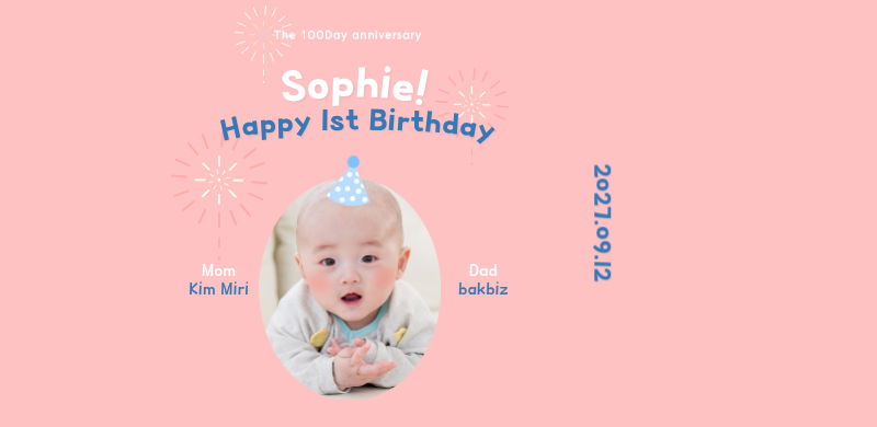 A pastel-colored photo frame for the Hundredth birthday celebration