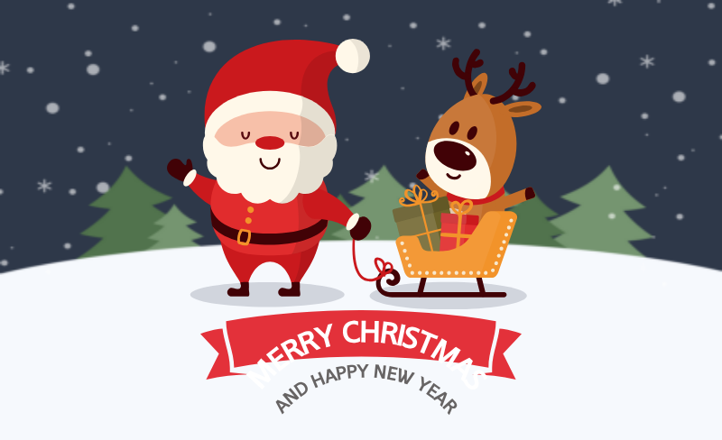 Red Classic Christmas Card Banner