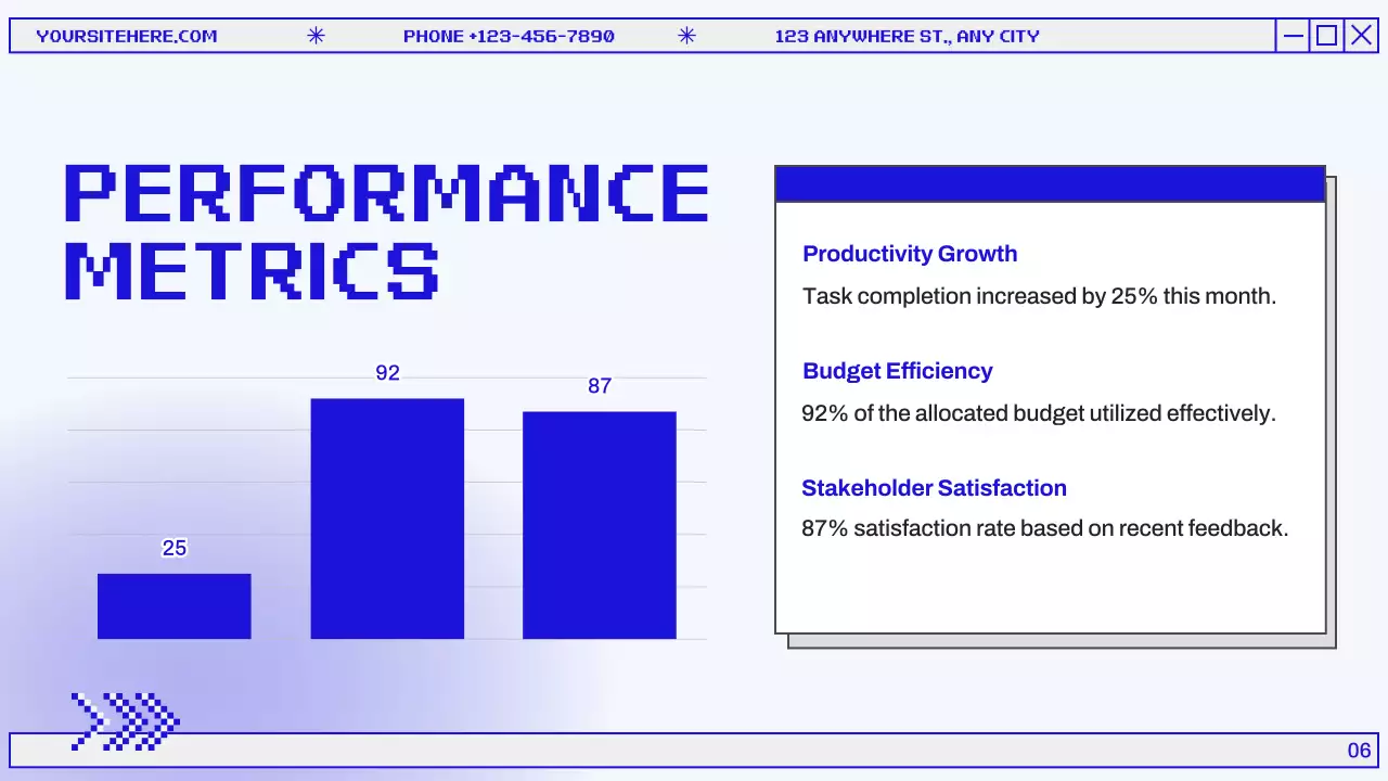 Blue Retro Monthly Report Document Presentation